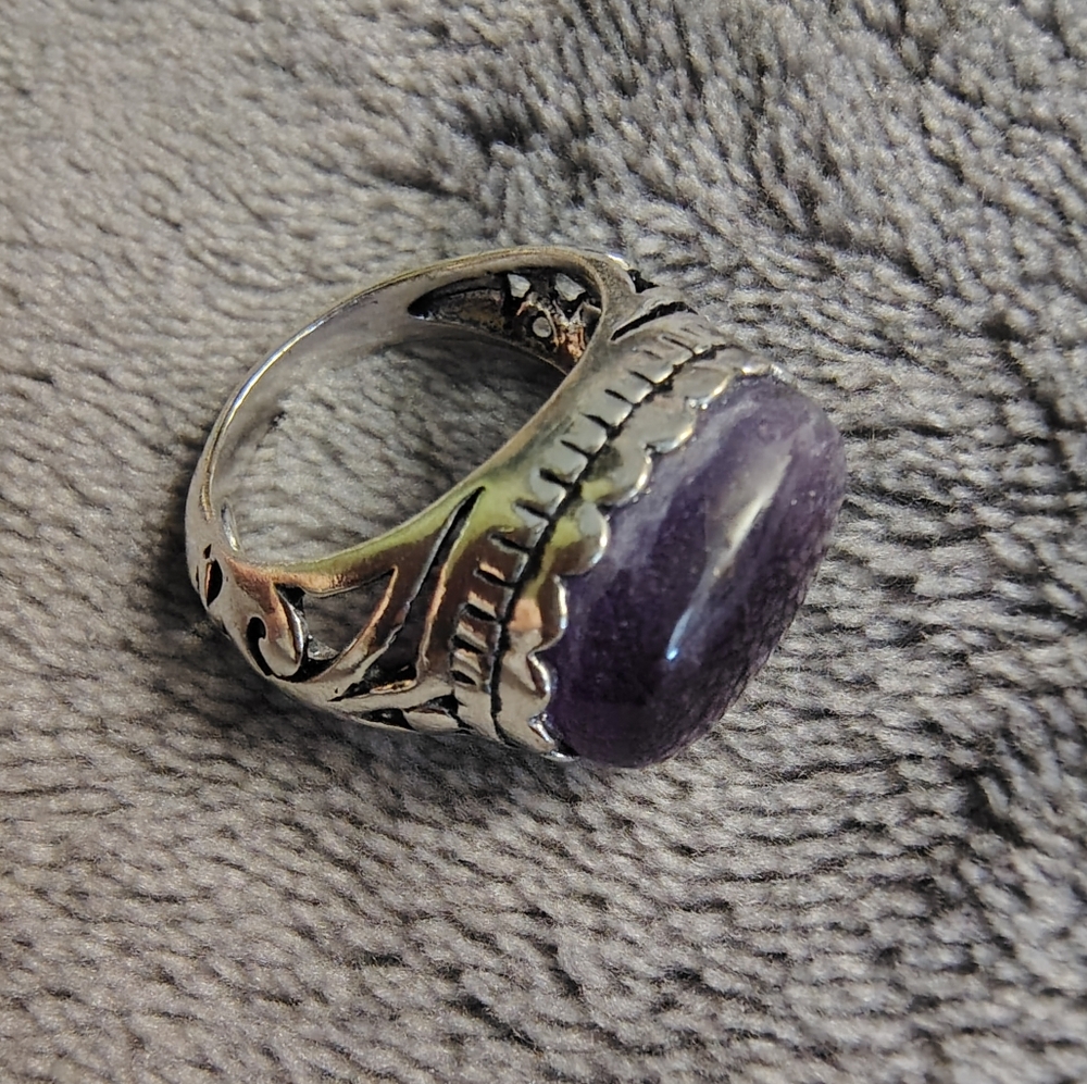 Amethyst Silver Ring Women's Size 7
